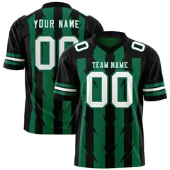Kelly Green Black Razr Stripe Graffiti Flag Football Jersey