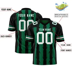 Kelly Green Black Razr Stripe Graffiti Flag Football Jersey 2
