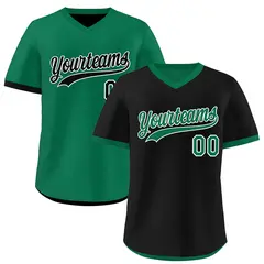 Kelly Green Black Reversible Pullover Baseball Jersey