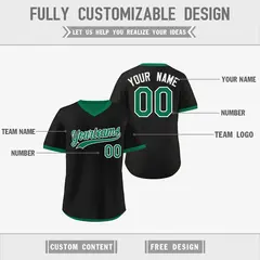 Kelly Green Black Reversible Pullover Baseball Jersey 3
