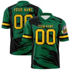 Kelly Green Black Scratch Pattern Authentic Football Jersey