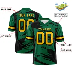 Kelly Green Black Scratch Pattern Authentic Football Jersey 2
