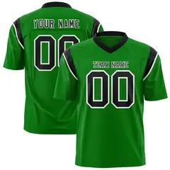 Kelly Green Black Shoulder Cut Two-Tone Flag Football Jersey