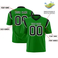 Kelly Green Black Shoulder Cut Two-Tone Flag Football Jersey 2