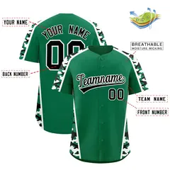 Kelly Green Black Side Camo Baseball Jersey 2