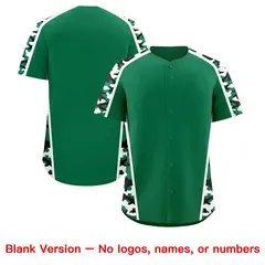 Kelly Green Black Side Camo Baseball Jersey 7