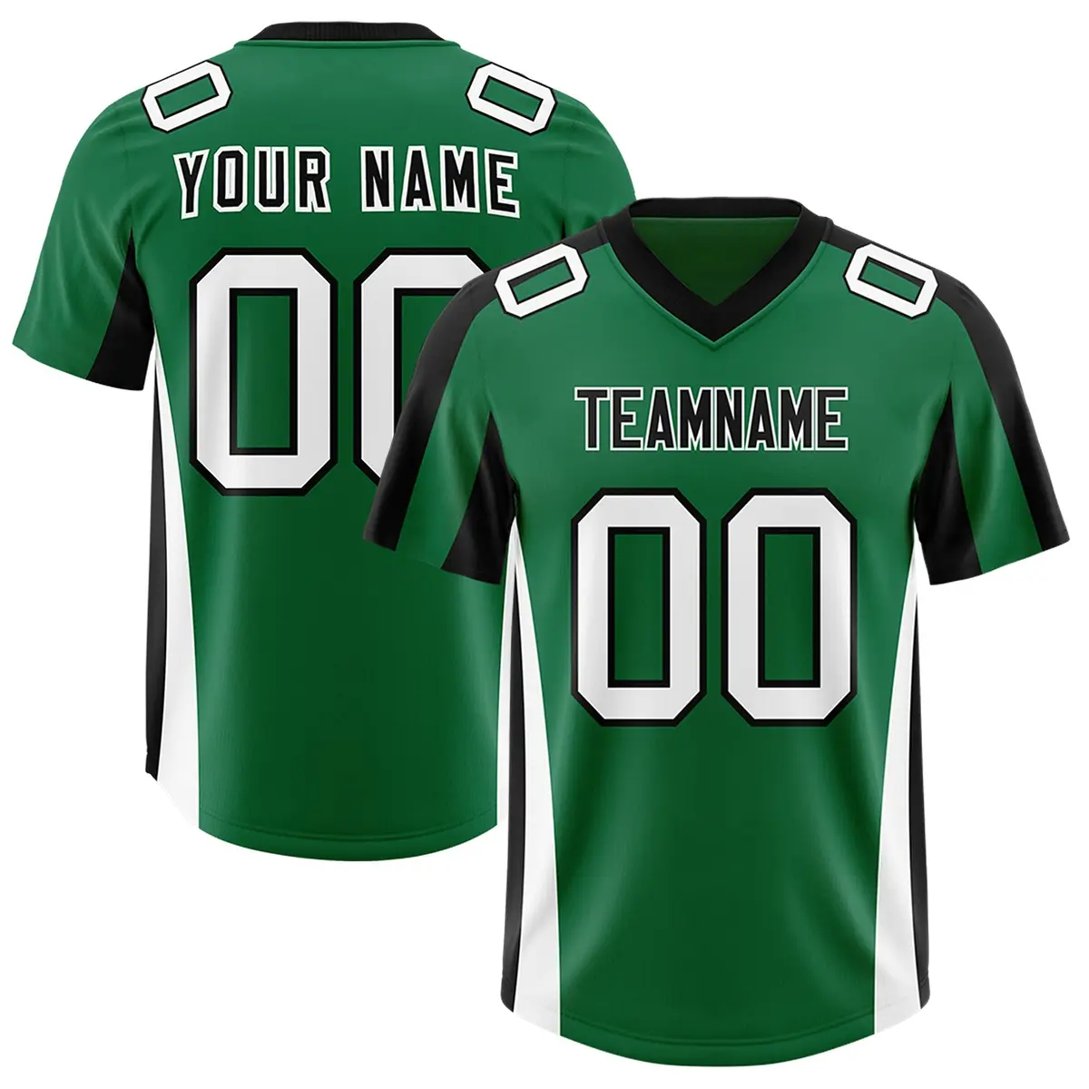 Kelly Green Black Side Stripe Authentic Football Jersey
