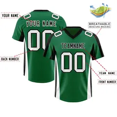 Kelly Green Black Side Stripe Authentic Football Jersey 2