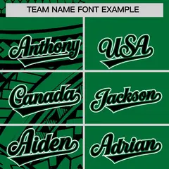 Kelly Green Black Split Tribal Baseball Jersey 3