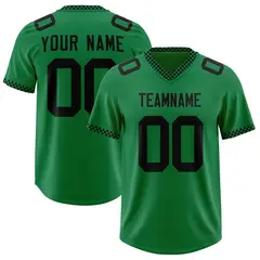 Kelly Green Black Square Neckline Football Jersey 1