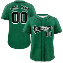 Kelly Green Black Star Graffiti Authentic Baseball Jersey