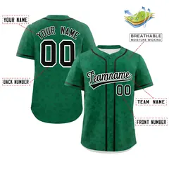Kelly Green Black Star Graffiti Authentic Baseball Jersey 2