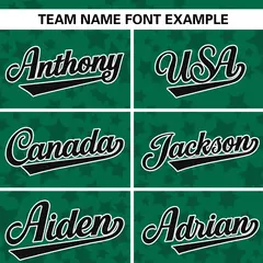 Kelly Green Black Star Graffiti Authentic Baseball Jersey 3