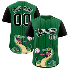 Kelly Green Black Stripe Animals Graffiti Raglan Baseball Jersey