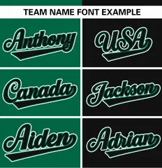 Kelly Green Black Stripe-Solid Combo Baseball Jersey 3