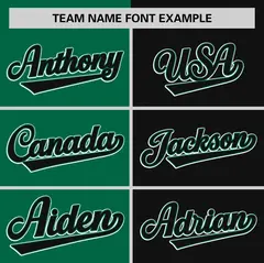 Kelly Green Black Striped Two Tone Authentic Baseball Jersey 3