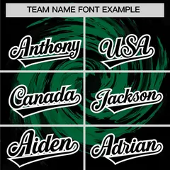 Kelly Green Black Swirl Graffiti Baseball Jersey 3