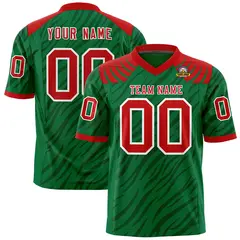 Kelly Green Black Tiger Stripe Graffiti Pattern Football Jersey 1