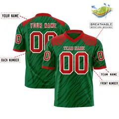 Kelly Green Black Tiger Stripe Graffiti Pattern Football Jersey 2