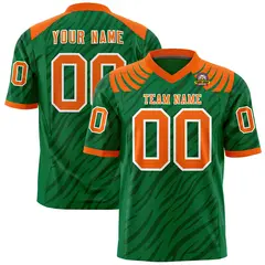 Kelly Green Black Tiger Stripe Graffiti Pattern Football Jersey 1