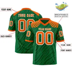 Kelly Green Black Tiger Stripe Graffiti Pattern Football Jersey 2
