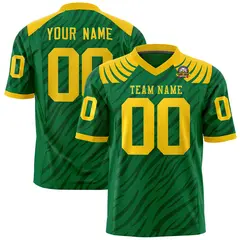 Kelly Green Black Tiger Stripe Graffiti Pattern Football Jersey 1