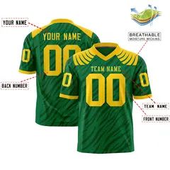 Kelly Green Black Tiger Stripe Graffiti Pattern Football Jersey 2