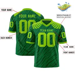 Kelly Green Black Tiger Stripe Graffiti Pattern Football Jersey 2
