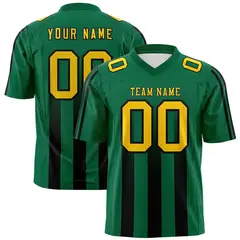 Kelly Green Black Vertical Fine Stripe Gradient Football Jersey 1