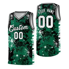 Kelly Green Black Vice Burst Graffiti Basketball Jersey 1