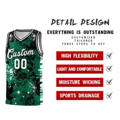 Kelly Green Black Vice Burst Graffiti Basketball Jersey 2