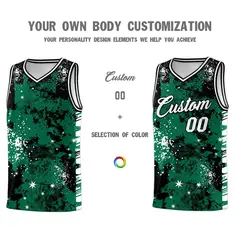 Kelly Green Black Vice Burst Graffiti Basketball Jersey 3