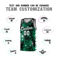 Kelly Green Black Vice Burst Graffiti Basketball Jersey 4