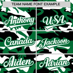 Kelly Green Black White Camo Gradient Baseball Jersey 3