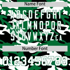 Kelly Green Black White Camo Gradient Baseball Jersey 4