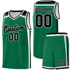 Kelly Green Black White Charge Series Basketball Jersey
