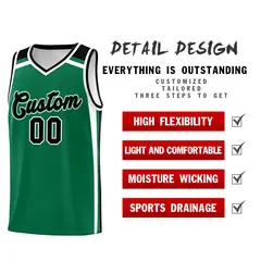 Kelly Green Black White Charge Series Basketball Jersey 2