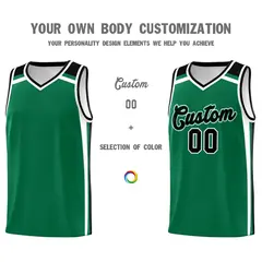 Kelly Green Black White Charge Series Basketball Jersey 3