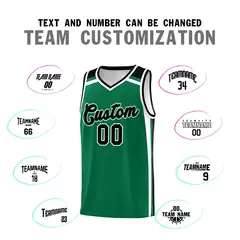 Kelly Green Black White Charge Series Basketball Jersey 4