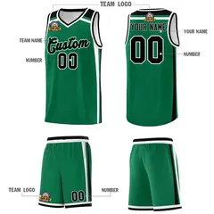 Kelly Green Black White Charge Series Basketball Jersey 5