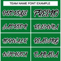 Kelly Green Black-White Classic Hockey Jersey 3