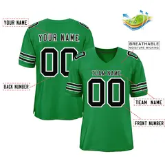 Kelly Green Black-White Football Jersey 2