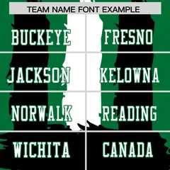 Kelly Green Black White Graffiti Pattern Flag Football Jersey 3