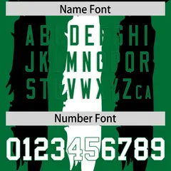 Kelly Green Black White Graffiti Pattern Flag Football Jersey 4