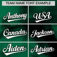 Kelly Green Black White Skeleton Graffiti Baseball Jersey 3
