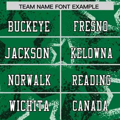 Kelly Green Black-White Star Graffiti Football Jersey 3