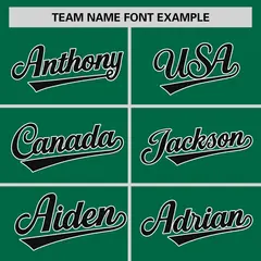 Kelly Green Black-White Stripe Raglan Two-Button Softball Jersey 3