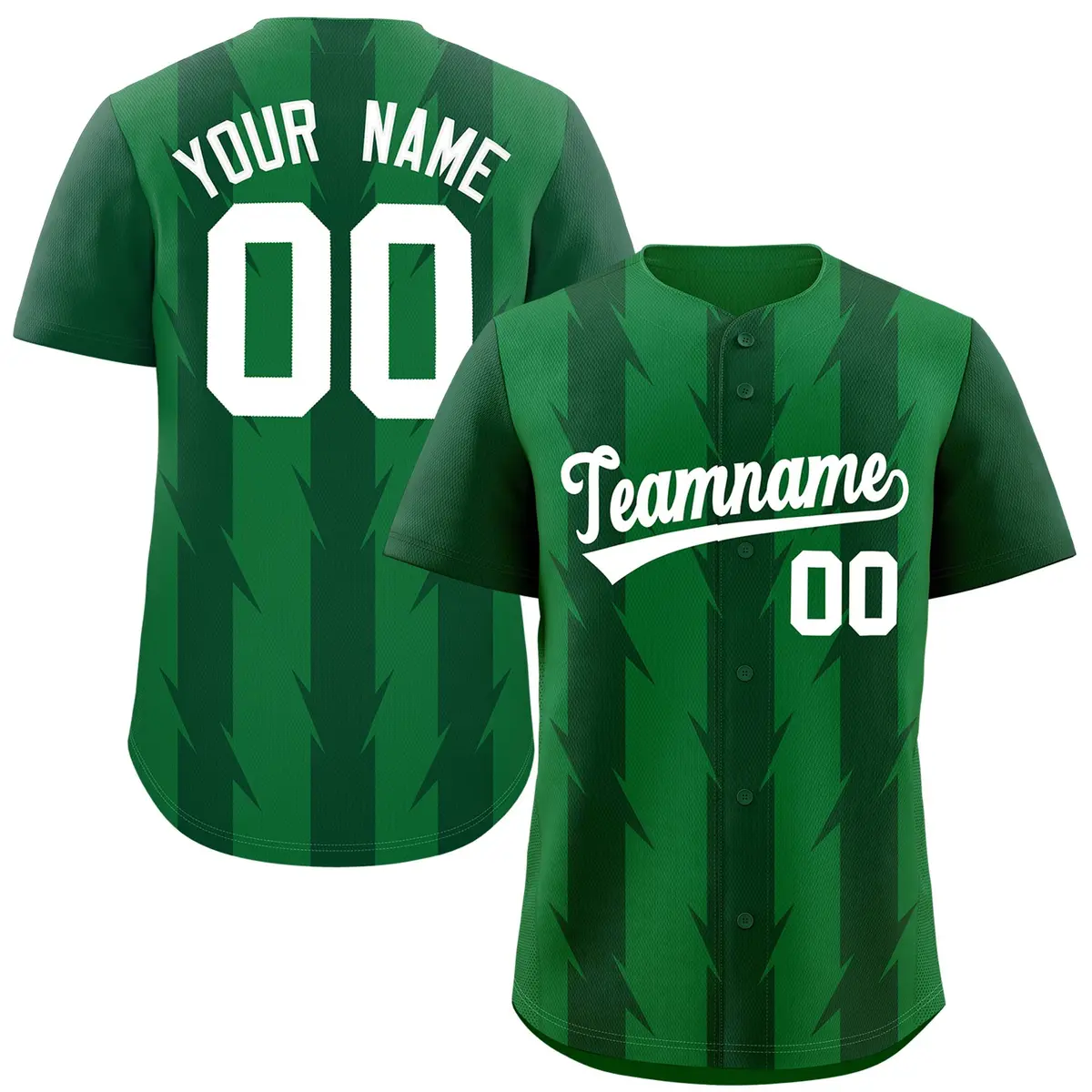 Kelly Green Blade Pattern Raglan Baseball Jersey