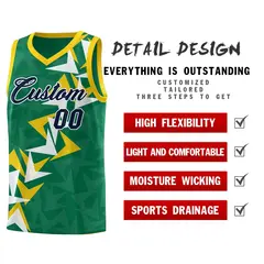 Kelly Green Boomerang Pattern Basketball Jersey 2