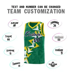 Kelly Green Boomerang Pattern Basketball Jersey 4